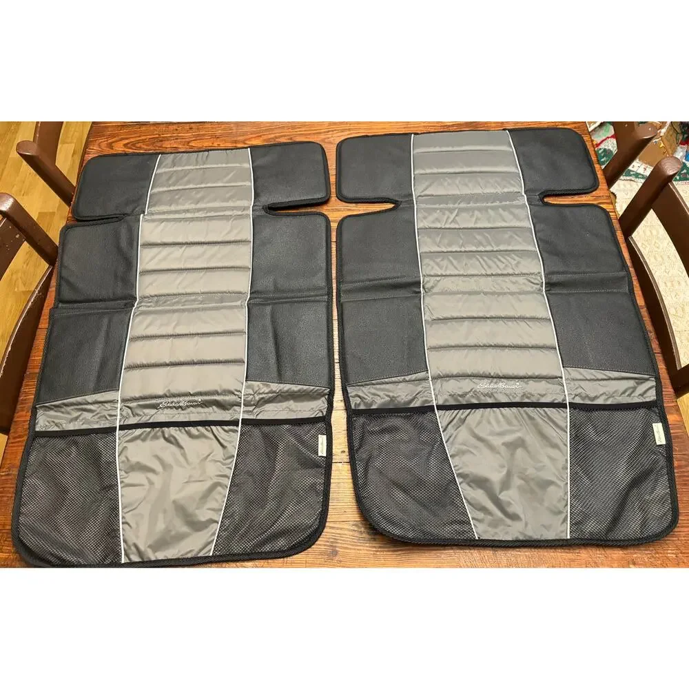 (2) Eddie Bauer Universal High Back Car Seat Protector in black and grey